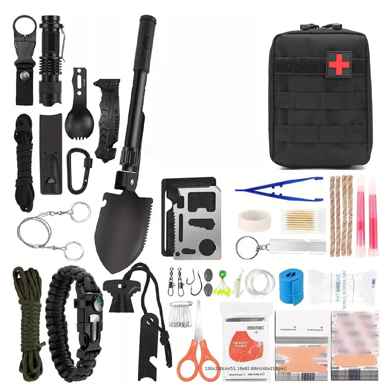 Kit de Survie premium EDC + trousse de premiers secours