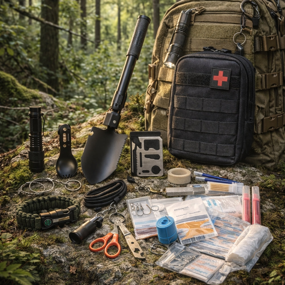 Kit de Survie premium EDC + trousse de premiers secours