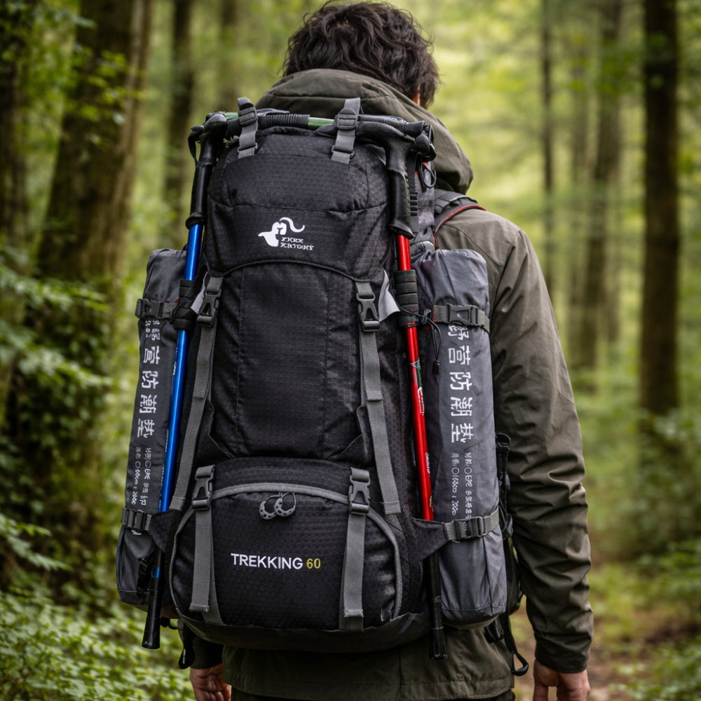Sac à Dos 60L - Trekking Randonnée Montagne léger résistant et imperméable