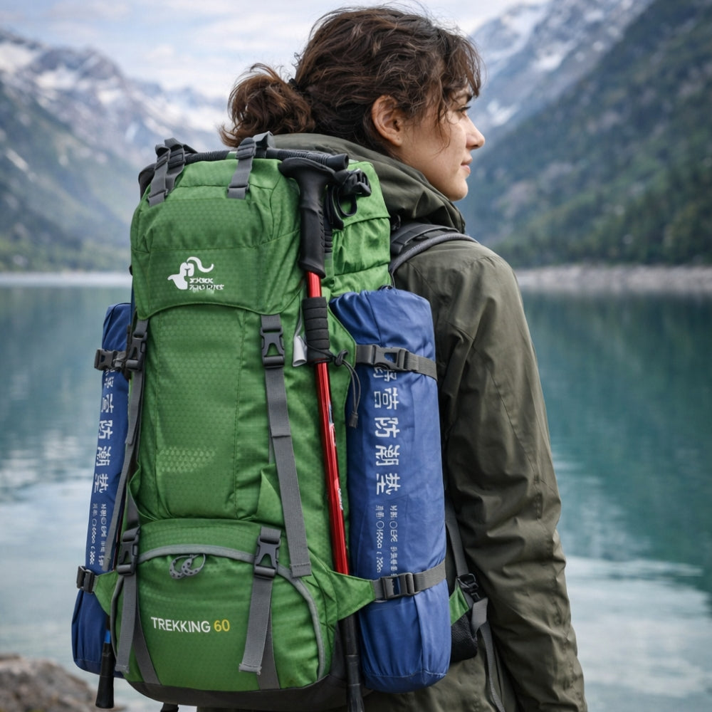 Sac à Dos 60L - Trekking Randonnée Montagne léger résistant et imperméable