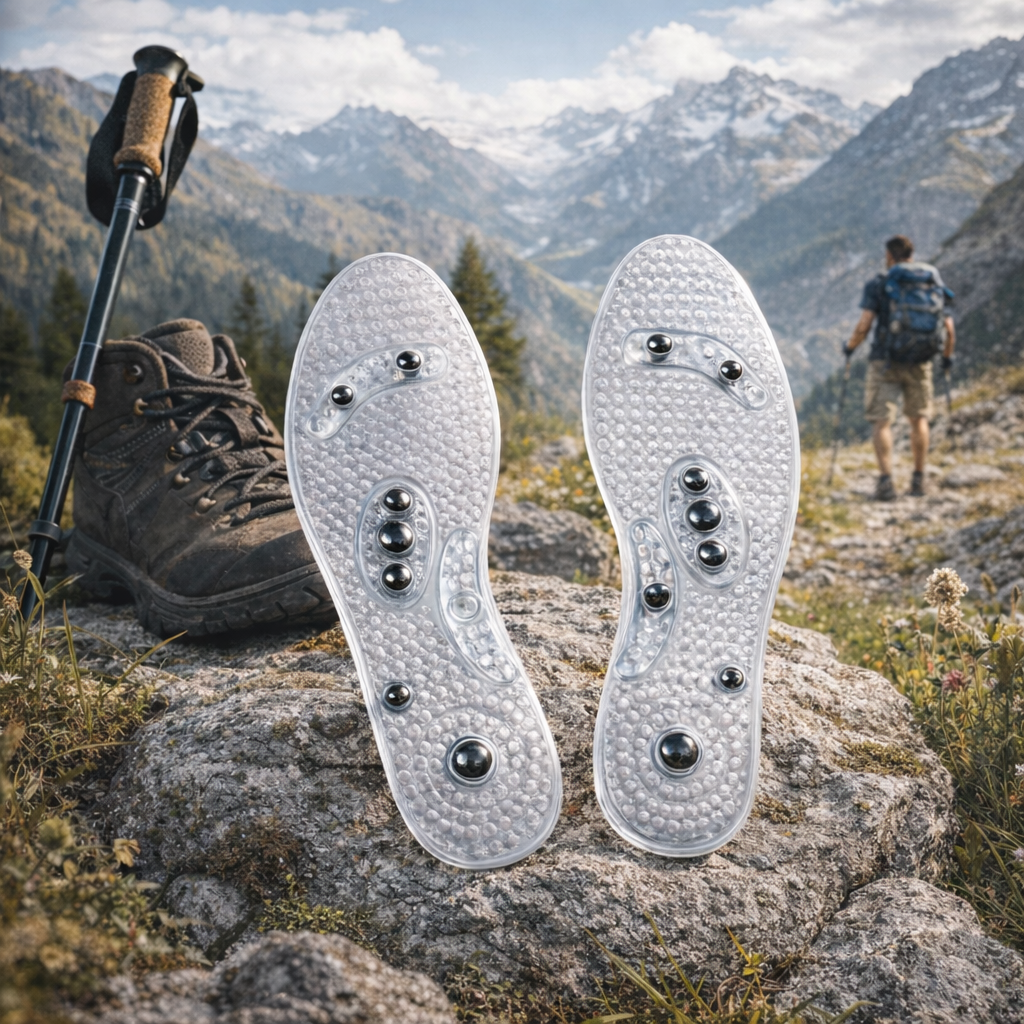 Semelles magnétiques d'acupression